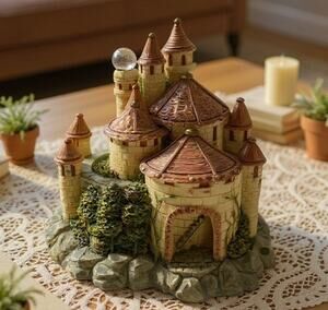 Spoontiques Fairy Tale Fantasy Castle Figurine 4.5" Tall Crystal Orb Resin